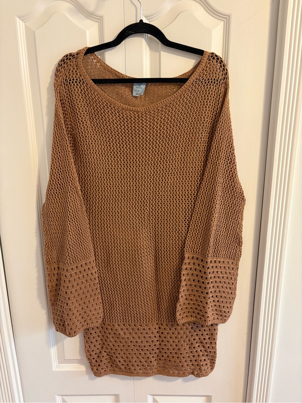 Target Open-Knit Swim Coverup Tunic in Camel